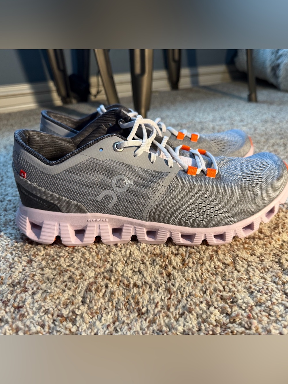On Running Women's Gray & light Purple CloudTec Running Sneakers